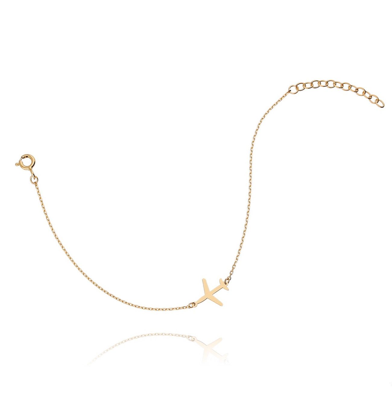 Bransoletka ze srebra pozłacanego samolot BSE0028