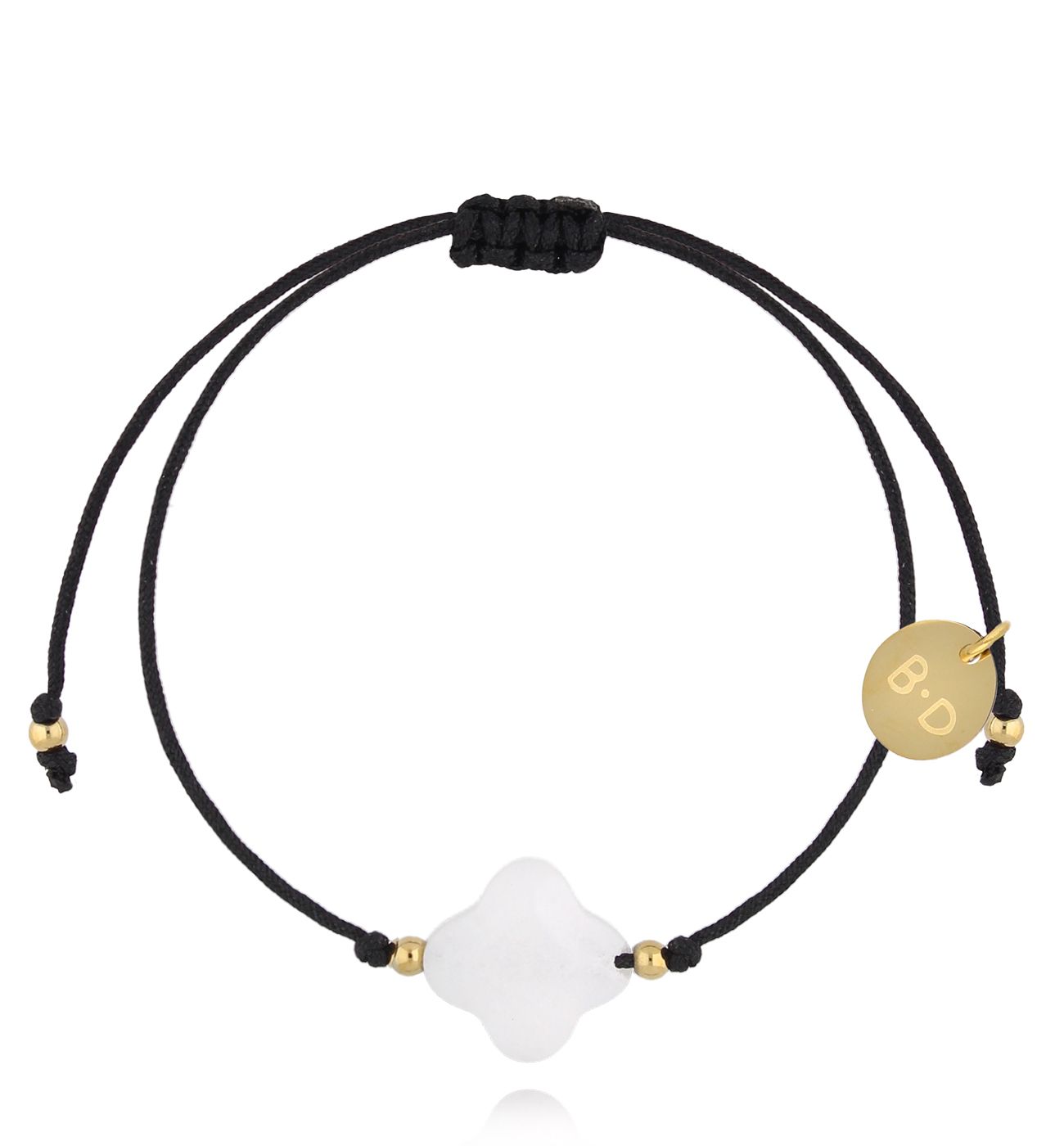 Bransoletka z białą koniczynką Karafuu BGL0904