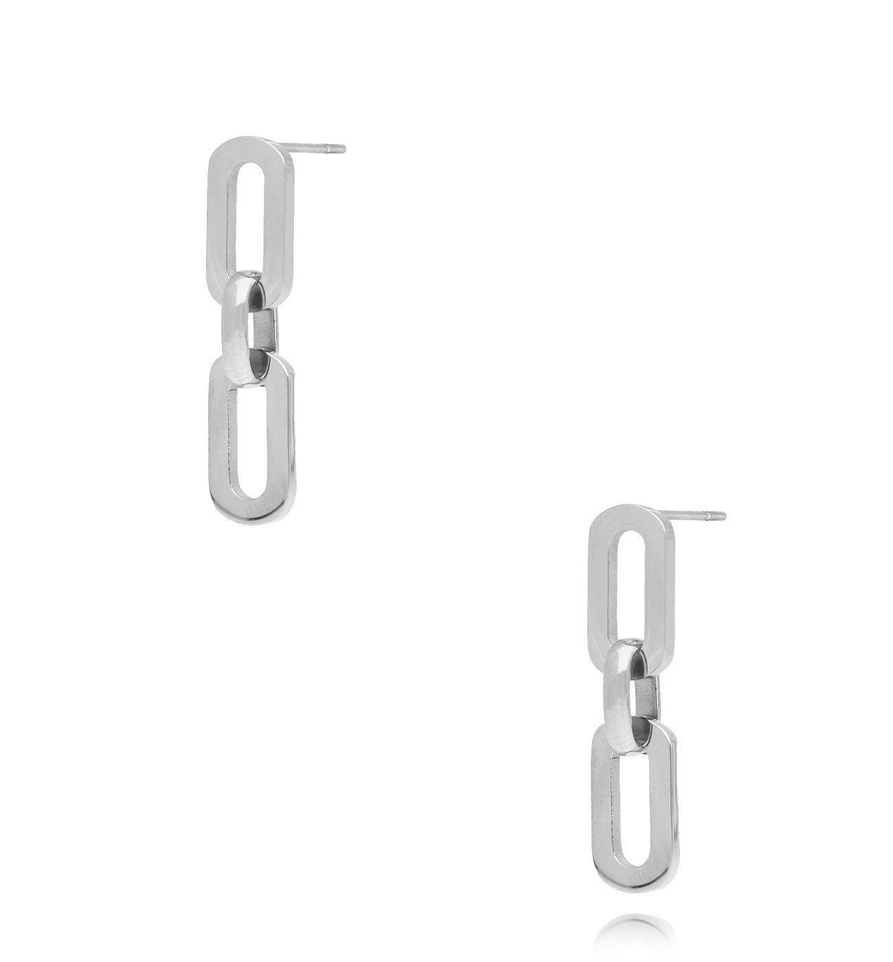 Kolczyki srebrne z ogniwami Band KSA1139