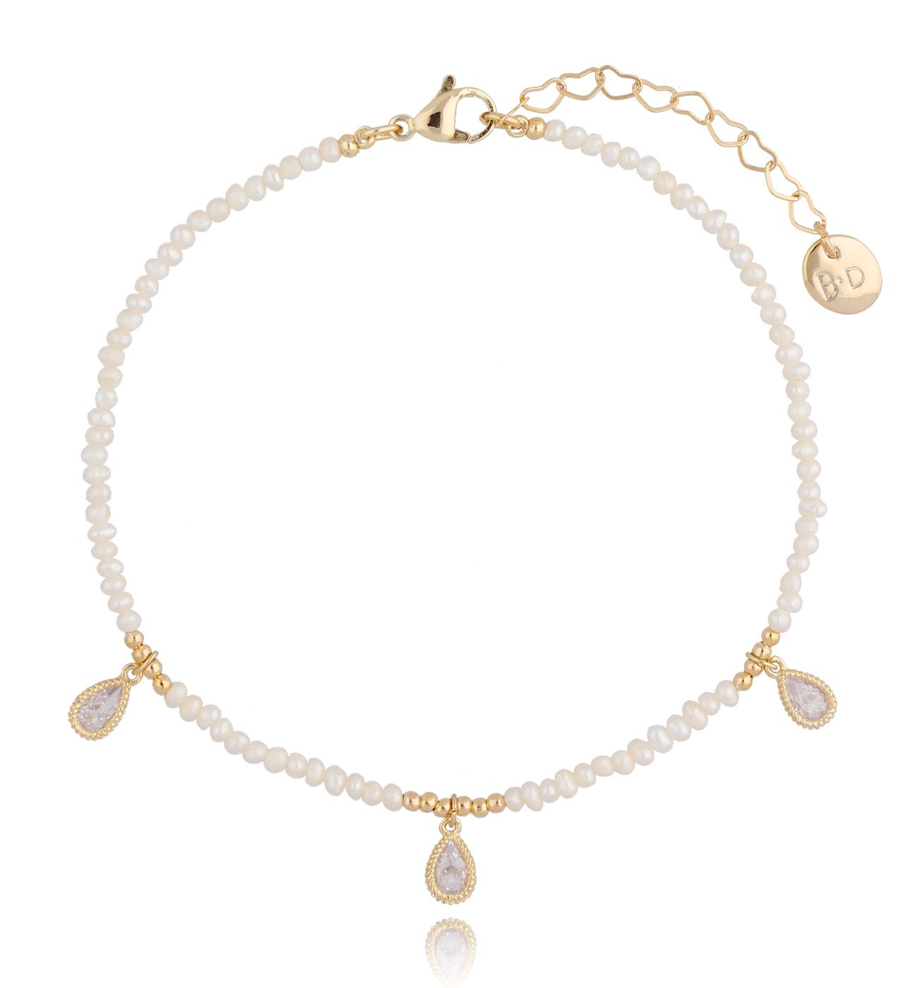 Bransoletka na nogę z perełkami BNPE0007