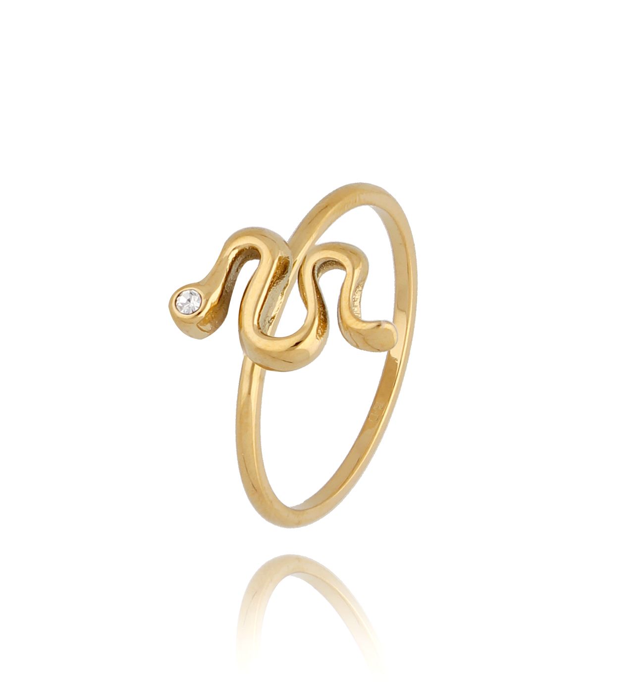 Pierścionek z wężem i cyrkonią Nyx - By Dziubeka