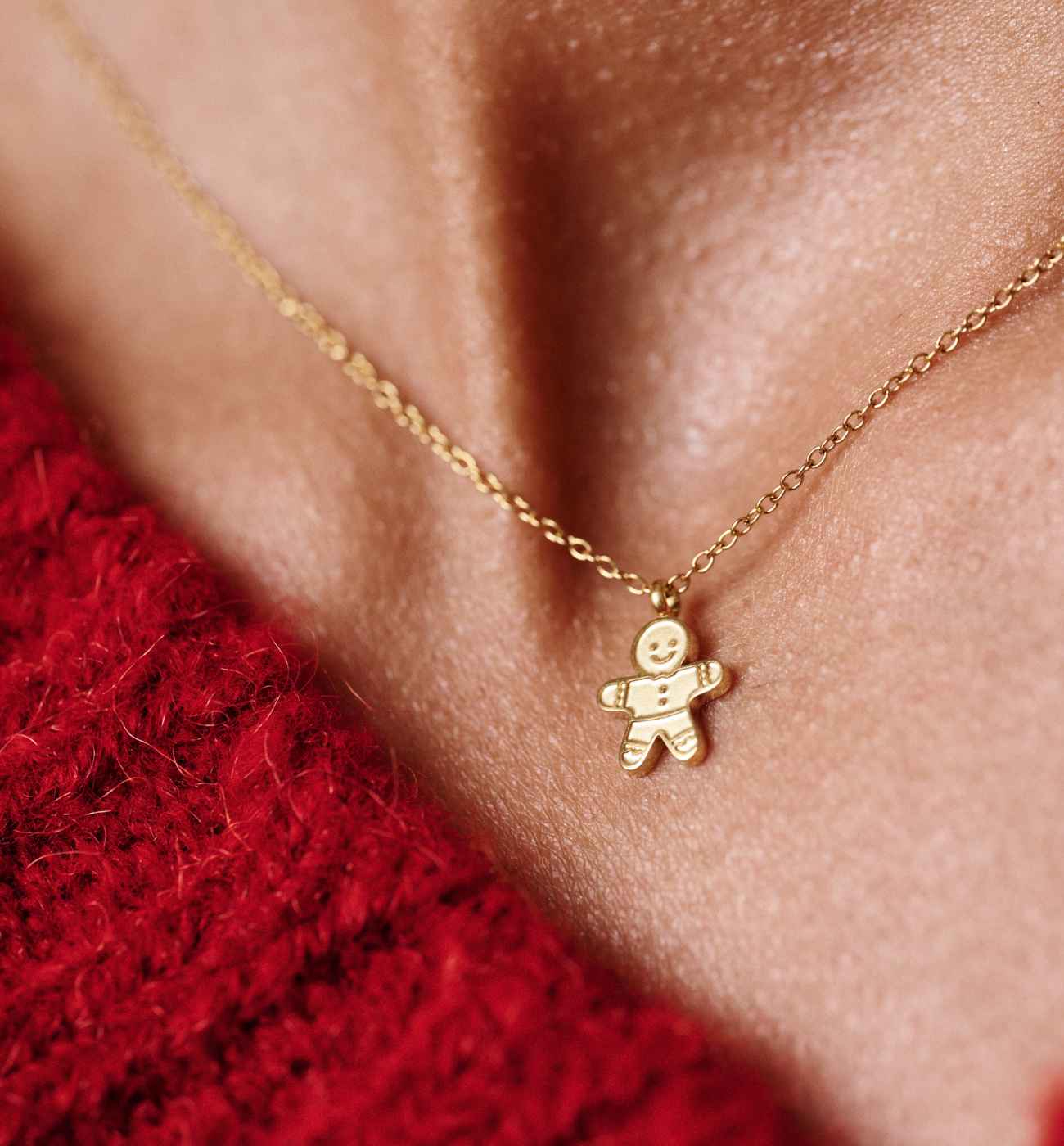 Naszyjnik z ciastkiem złoty - By Dziubeka