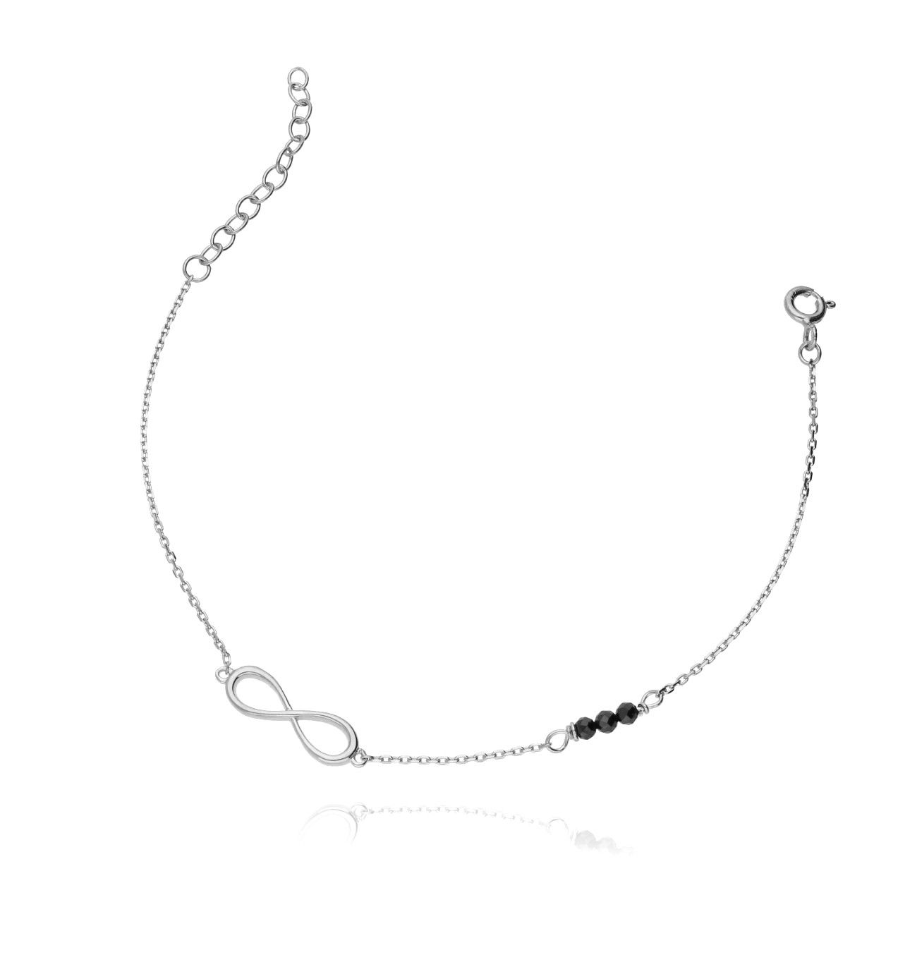 Bransoletka ze srebra kryształki nieskończoność BSE0004