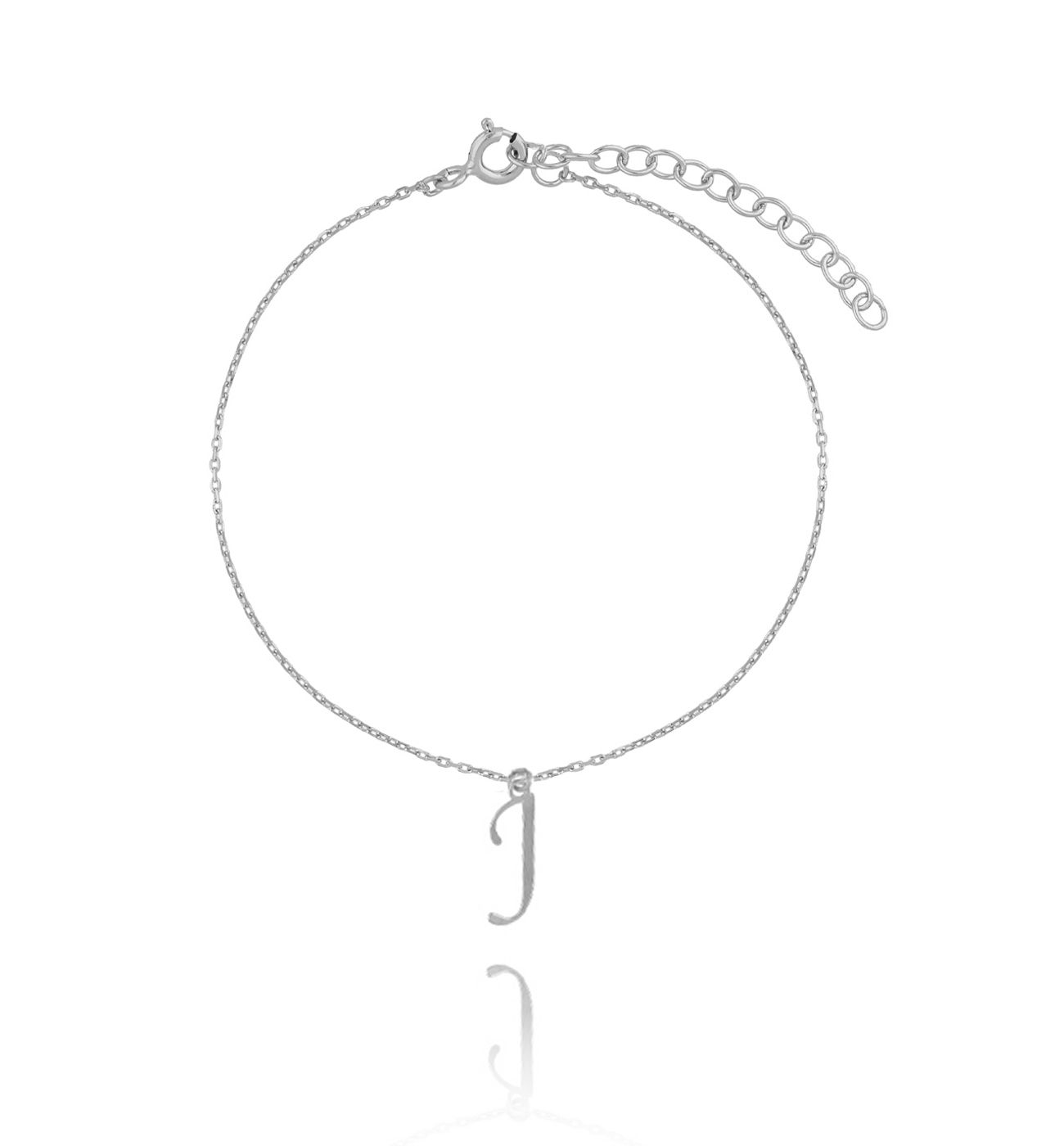 Bransoletka srebrna z literką J BAT0113