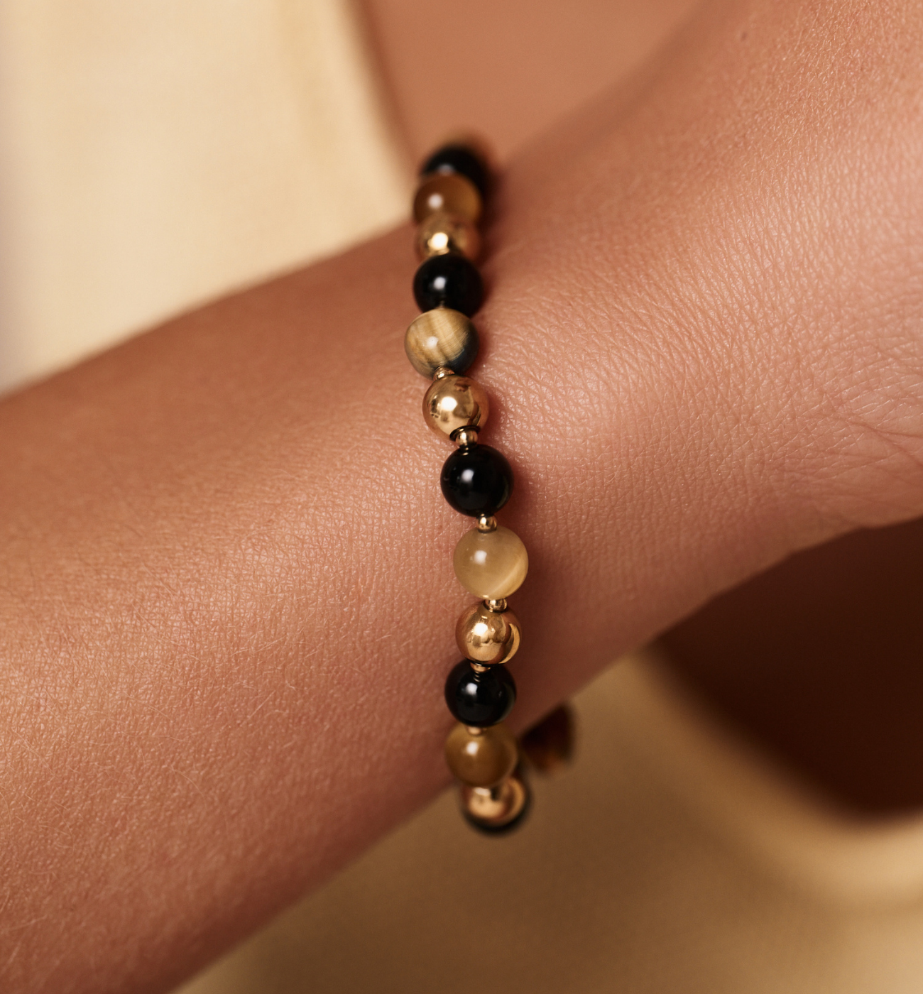 Bransoletka z agatami i tygrysim okiem - By Dziubeka