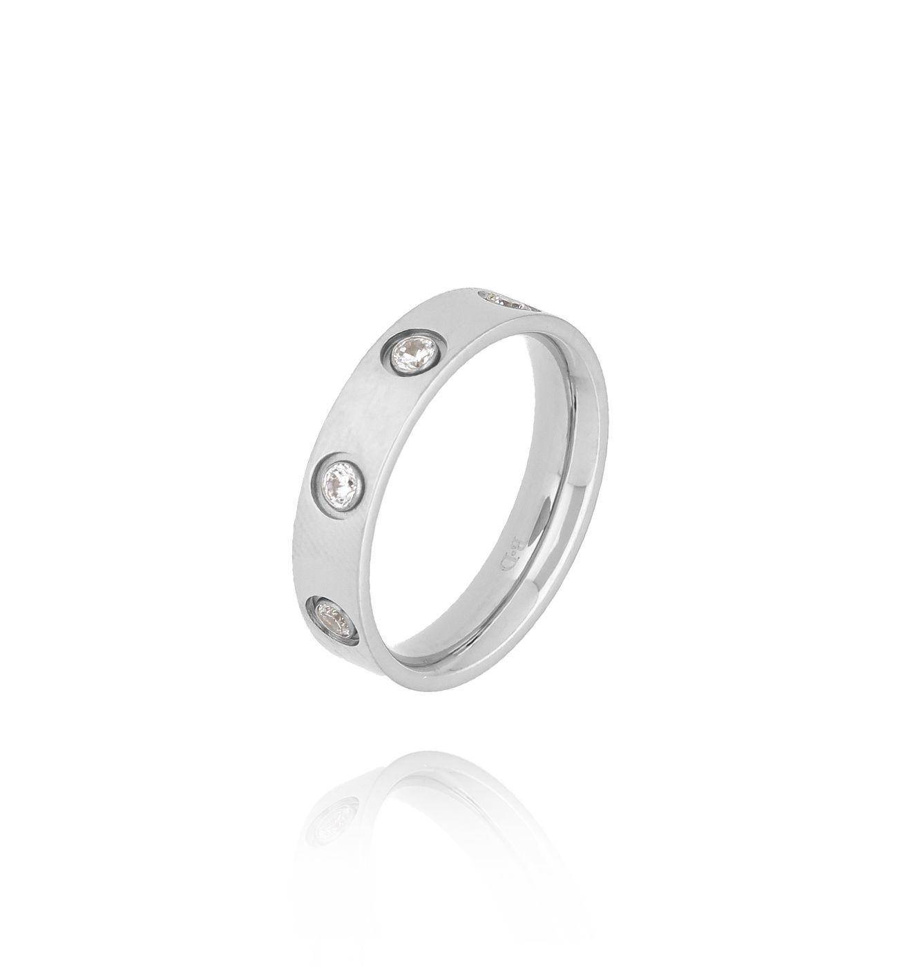 Obrączka srebrna z cyrkoniami Viral - By Dziubeka