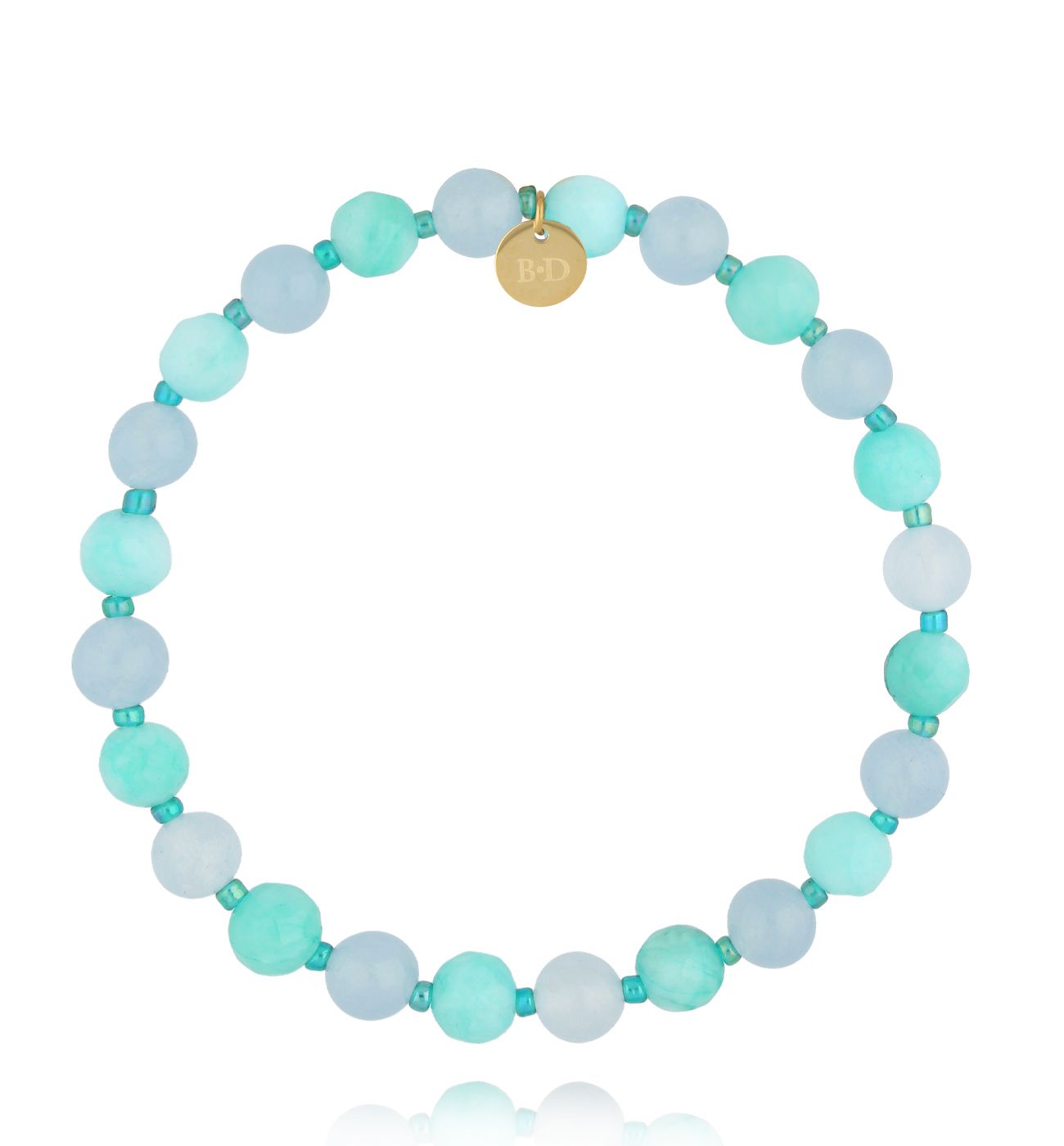 Bransoletka turkusowo błękitna z jadeitami BSC2332