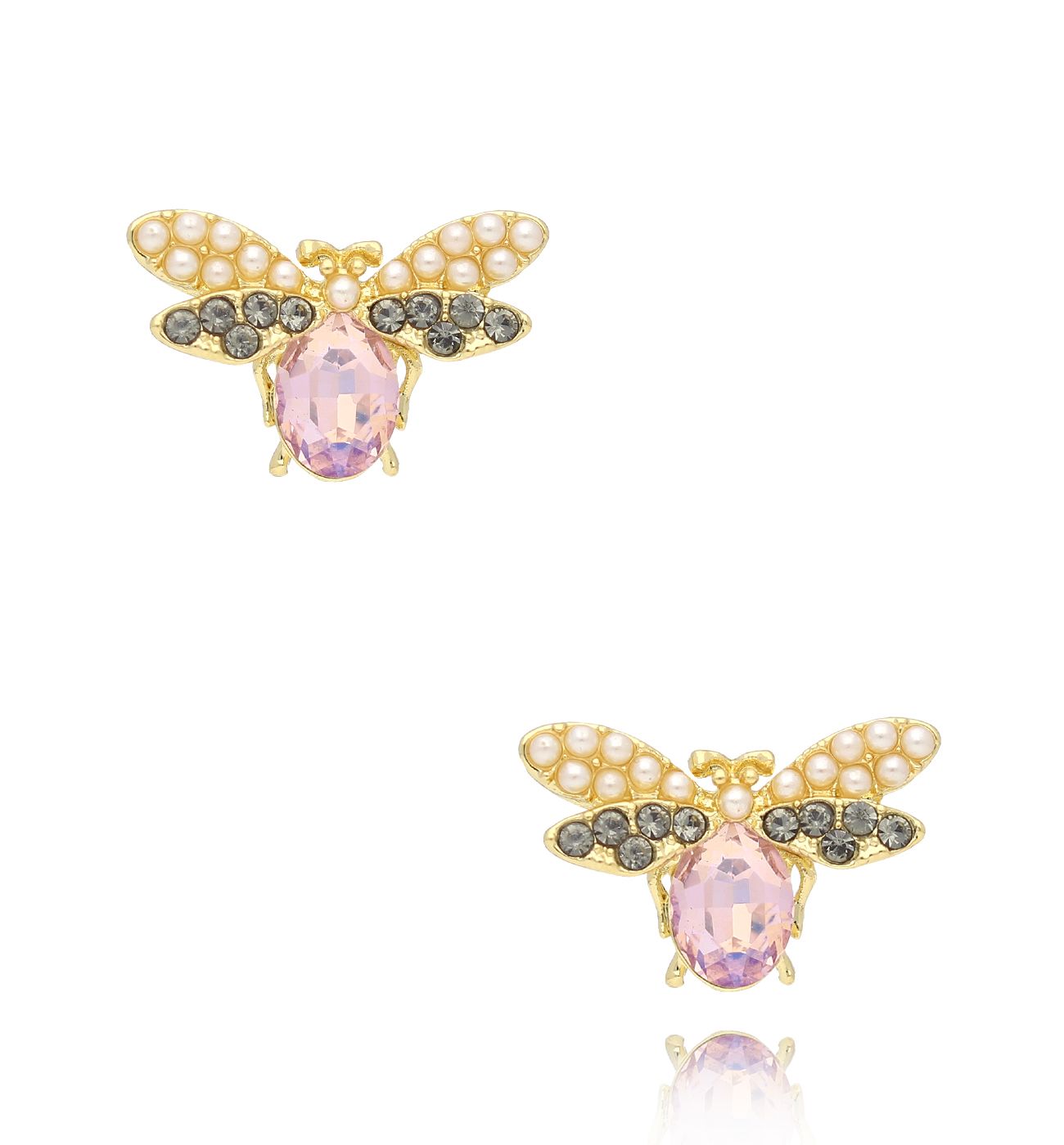 Kolczyki z owadami różowe Maya KMI0297