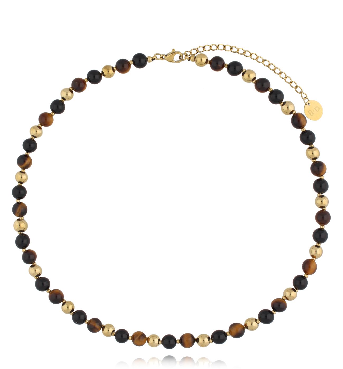 Naszyjnik z agatami i tygrysim okiem NPA1327