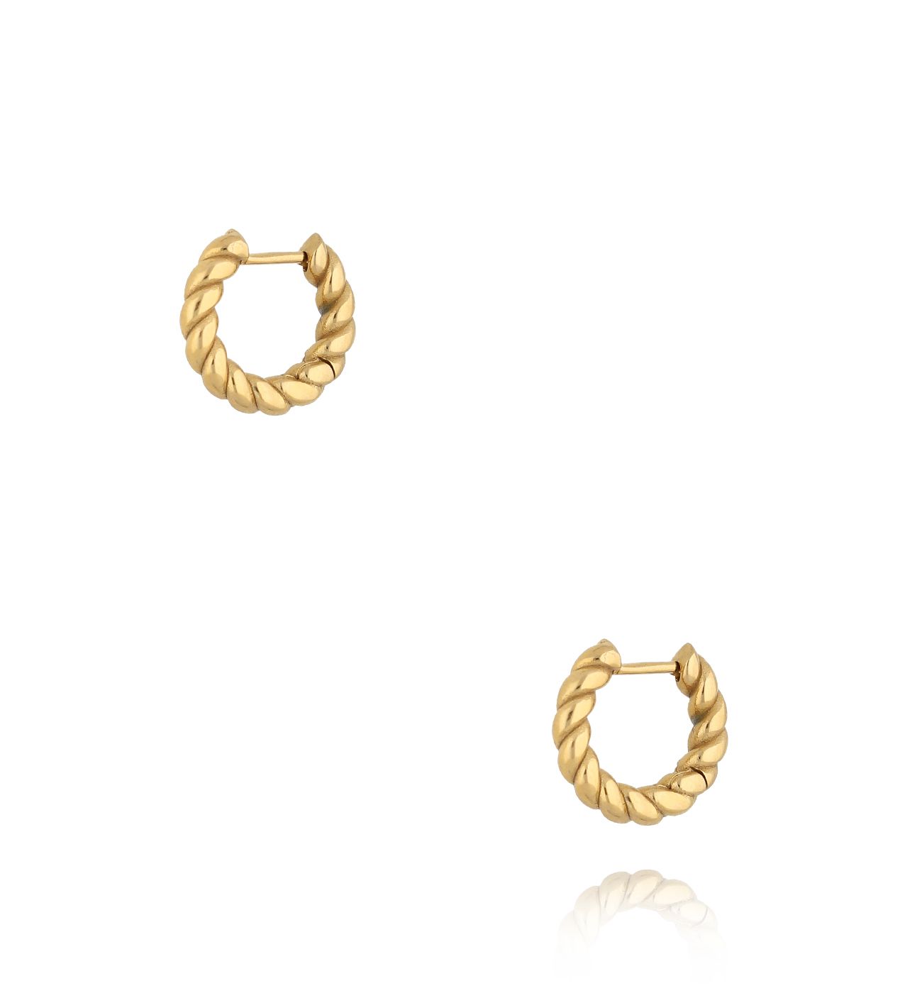 Kolczyki złote kółka Twist - By Dziubeka