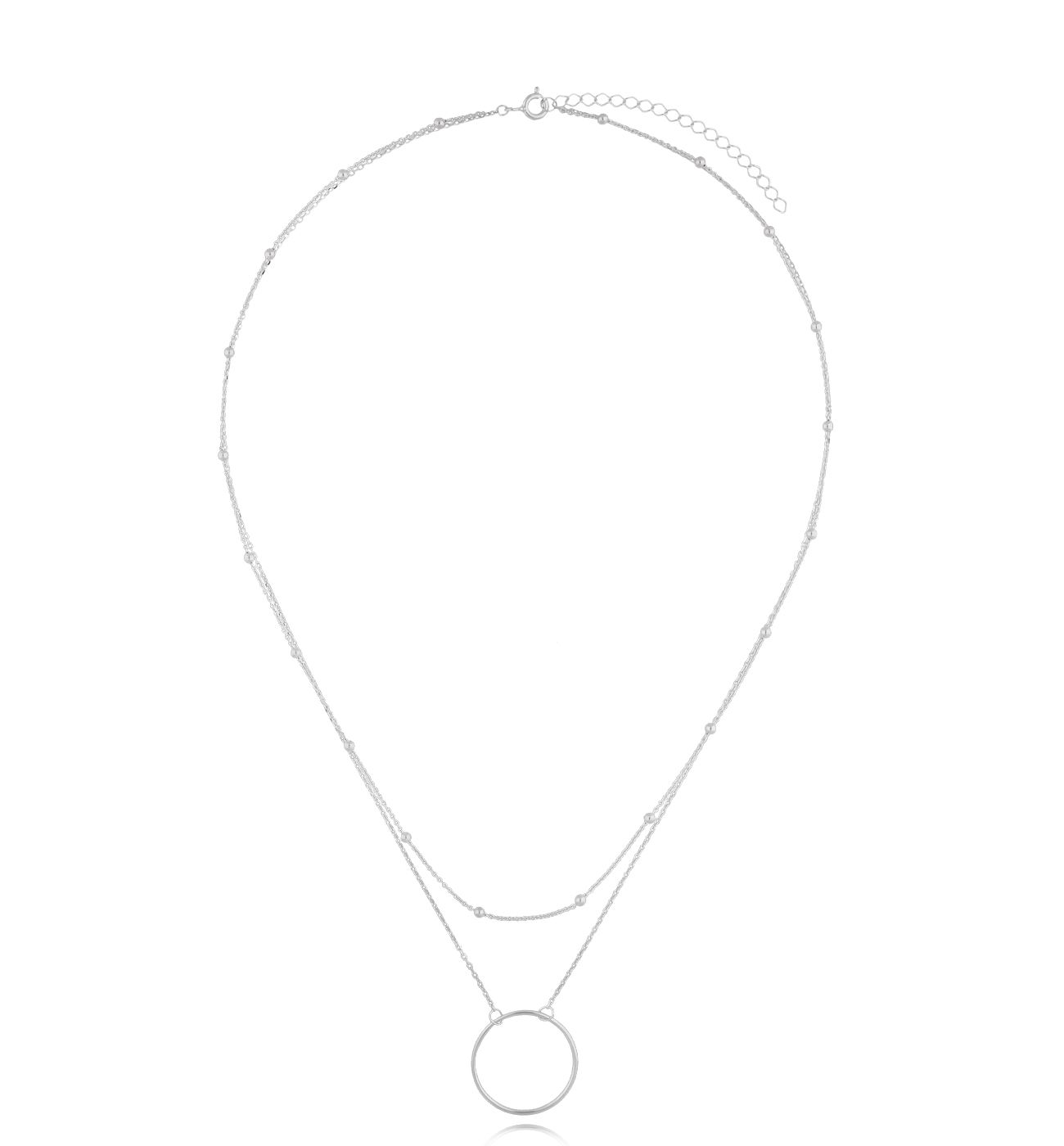 Naszyjnik srebrny z okrągłą zawieszką Gwendoline NSE0177