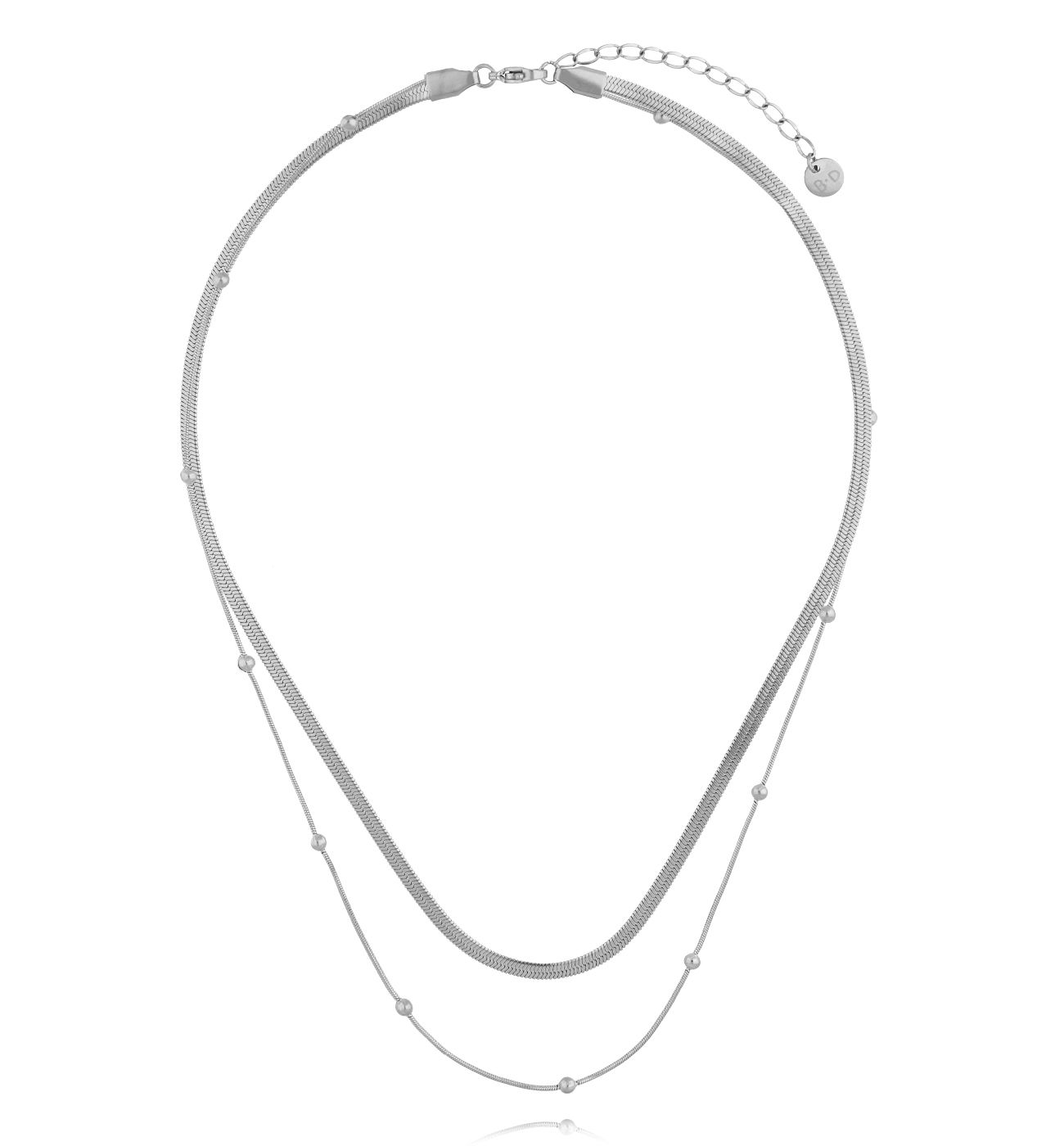 Naszyjnik podwójny ze żmijką srebrny NSY0554 - By Dziubeka