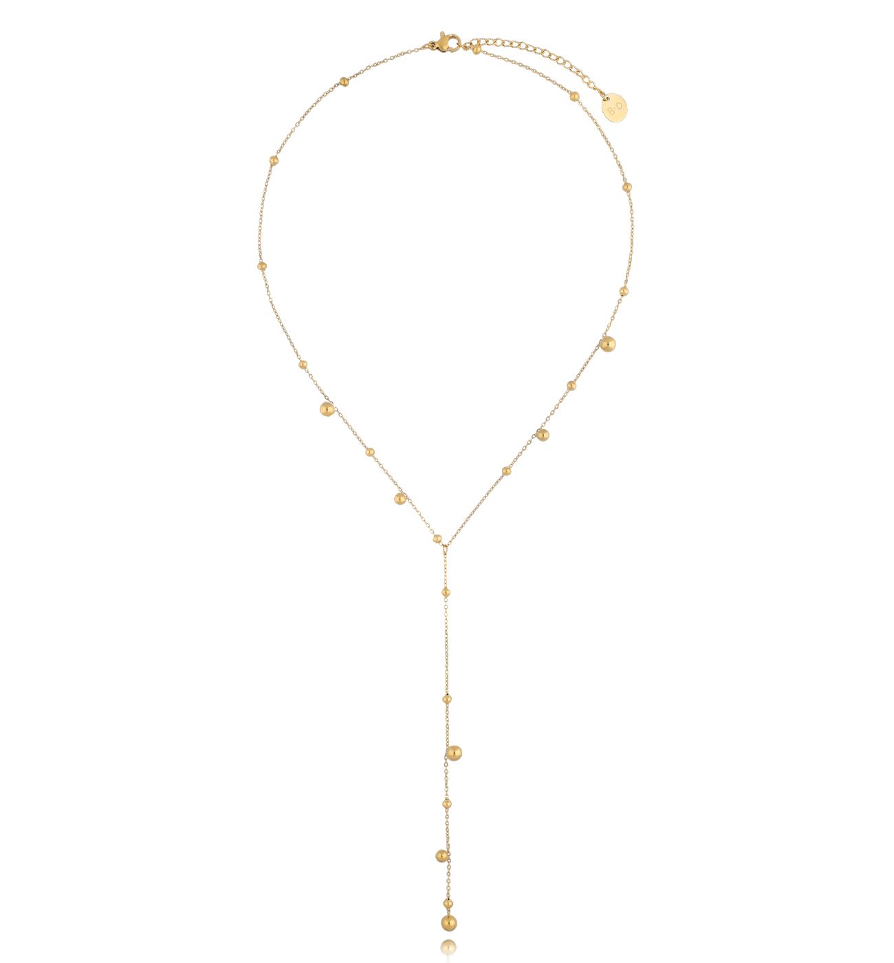 Naszyjnik złoty z krawatką i kuleczkami Palmas NSY0215 - By Dziubeka