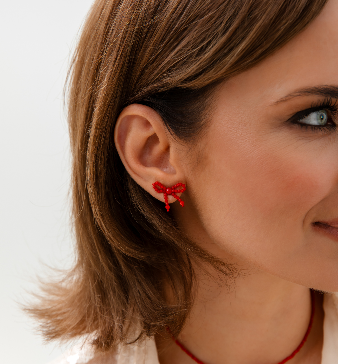 Kolczyki kokardki czarowne z kryształkami KSY0285 - By Dziubeka