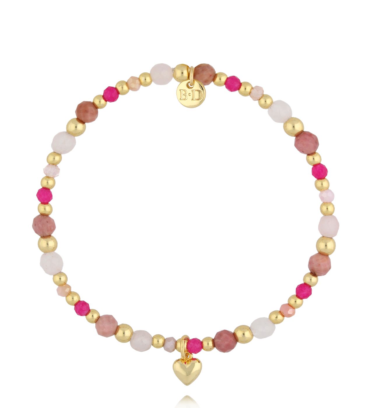 Bransoletka różowa z serduszkiem BSC2201