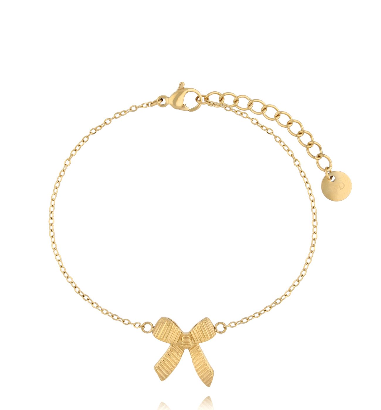 Bransoletka z kokardką złota - By Dziubeka