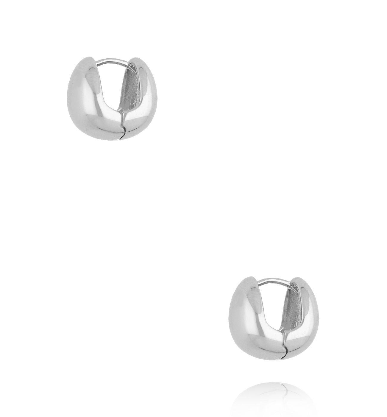 Kolczyki kółka dmuchane srebrne KLU0081