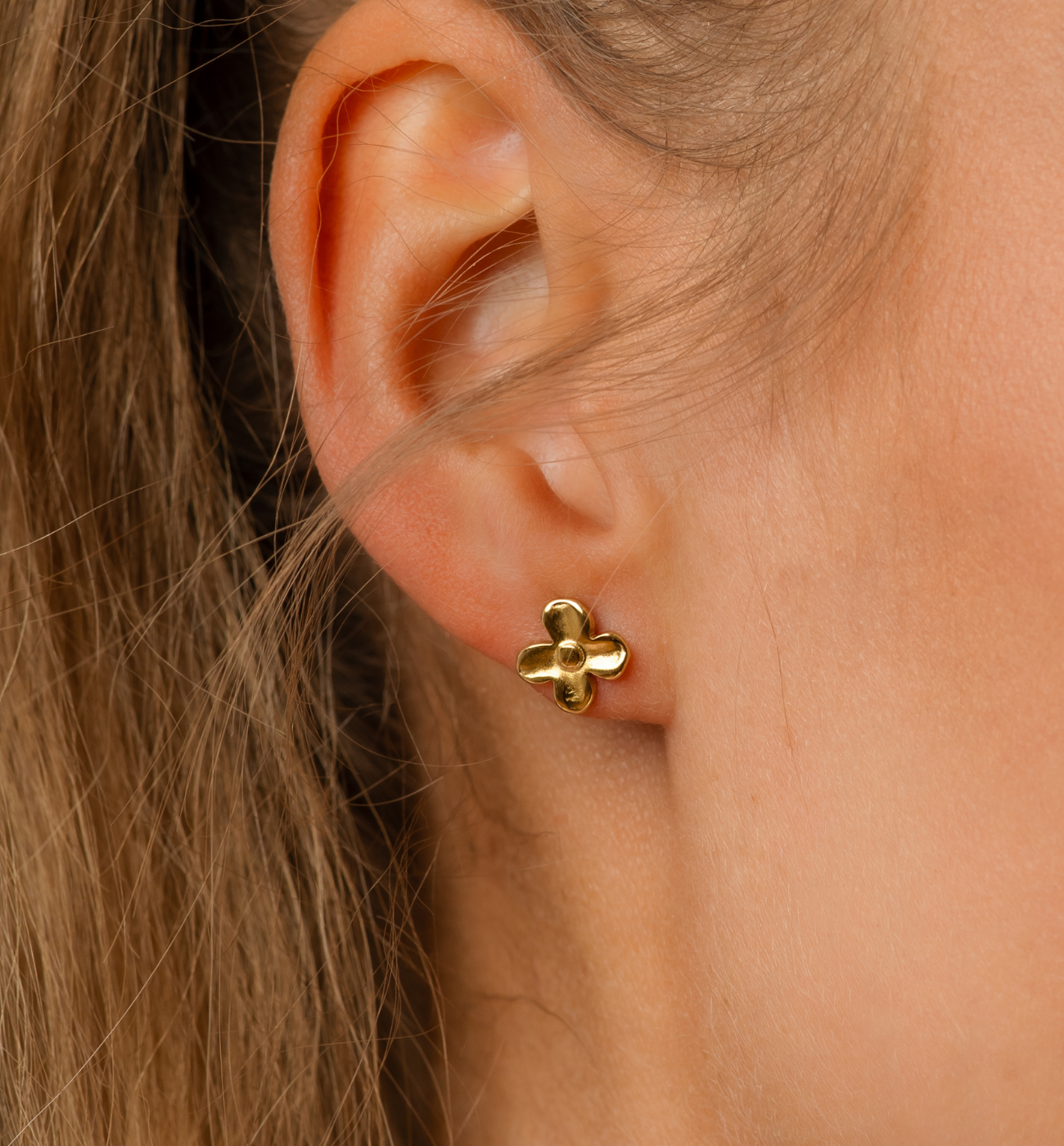 Kolczyki kwiatuszki złote mini Glimmer Grace - By Dziubeka