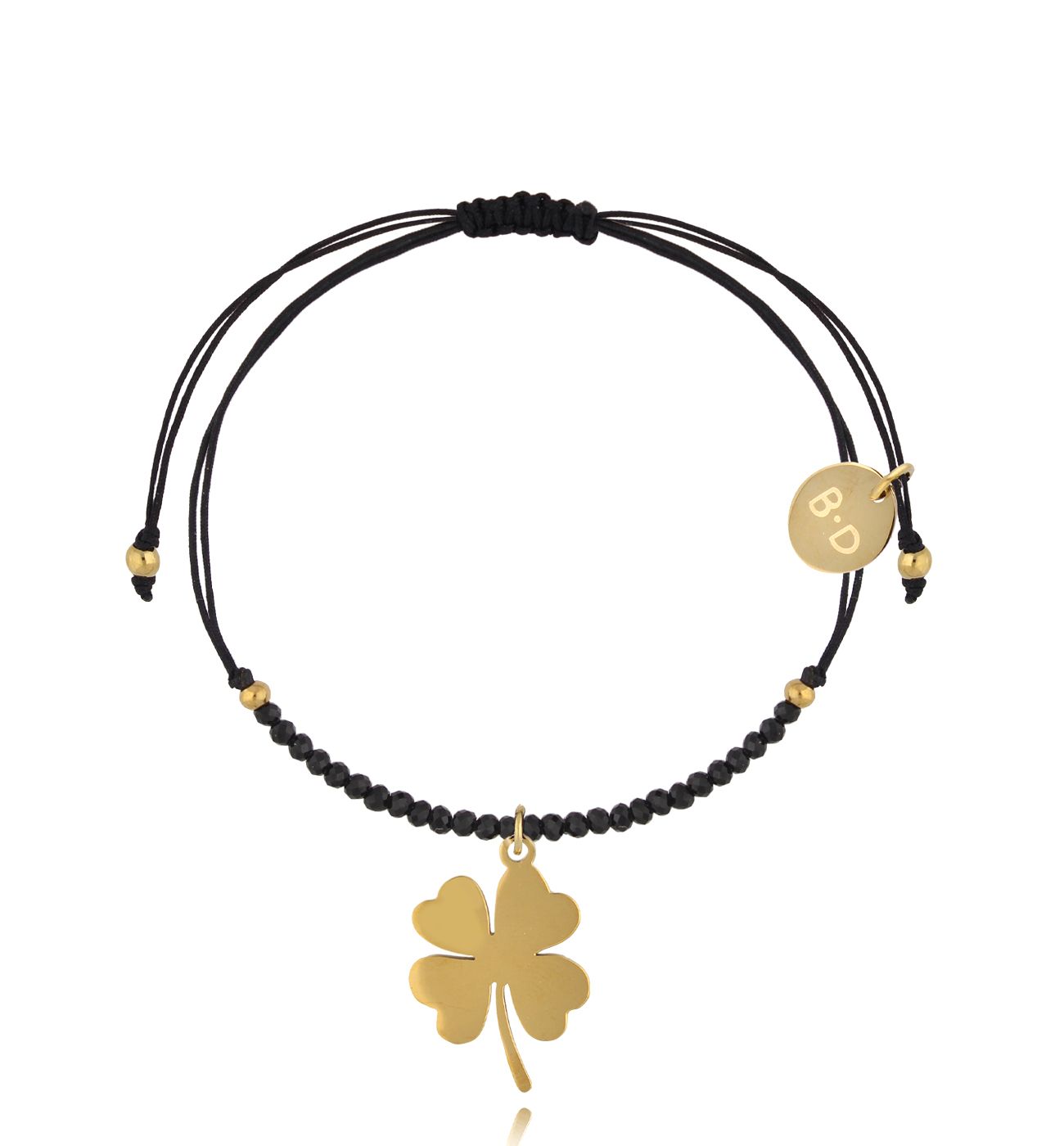 Bransoletka z turmalinami i złotą koniczynką Successo BMT0116