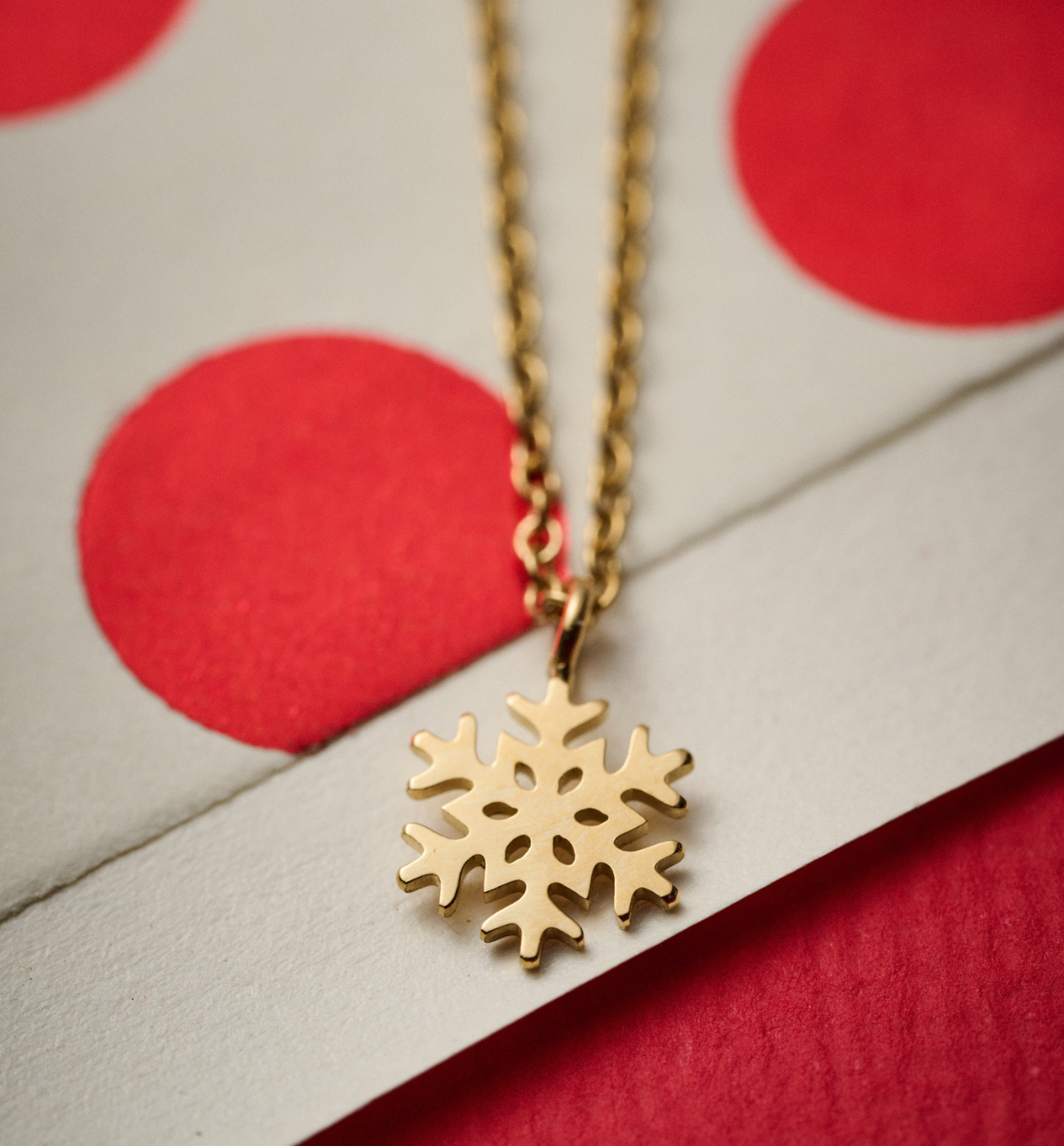 Naszyjnik złoty ze śnieżynką Lapland - By Dziubeka