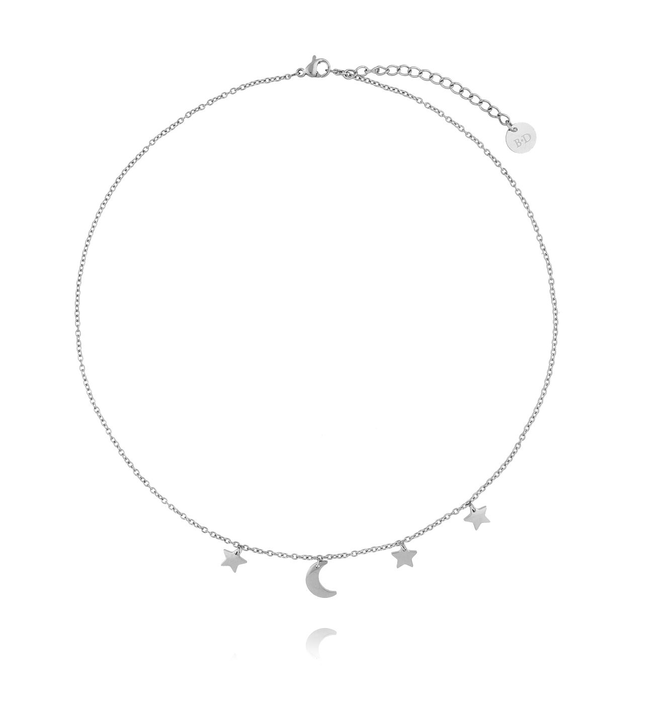 Naszyjnik srebrny z gwiazdkami i księżycem Star from the sky - By Dziubeka