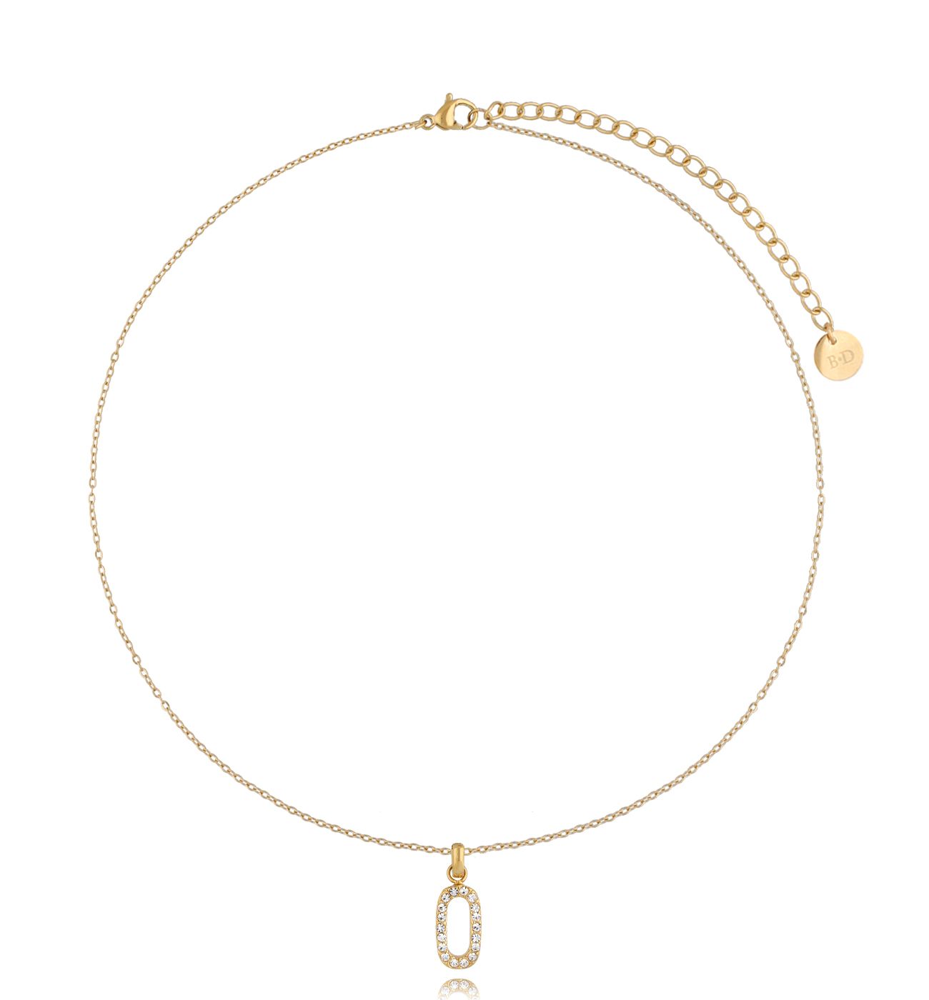 Naszyjnik złoty z owalną zawieszką Lovlita - By Dziubeka