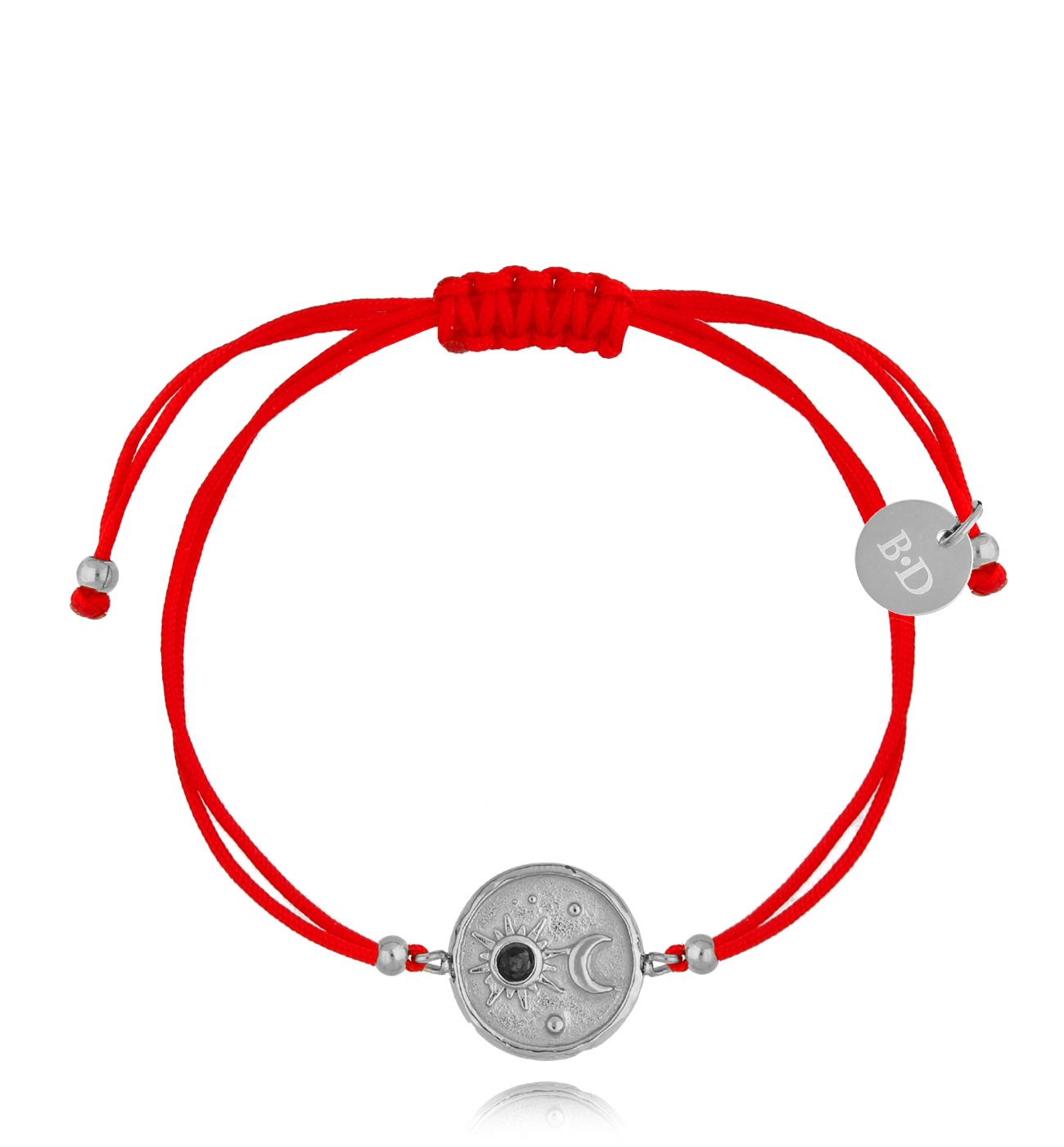 Bransoletka srebrna z czerwonym sznurkiem i kosmosem Universe BGL0676