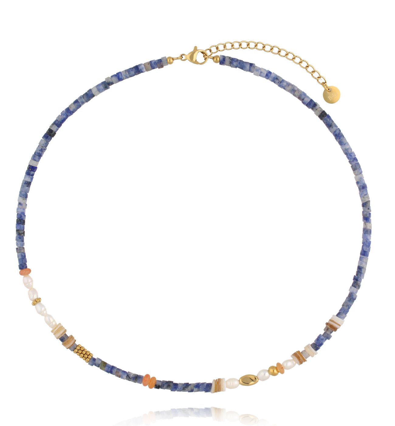 Naszyjnik z drobnymi granatowymi kamieniami NSC0650