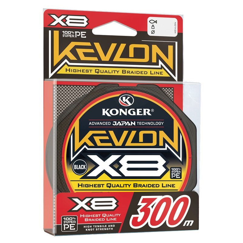 Konger Plecionka Kevlon x8 Black 0,20mm 300m