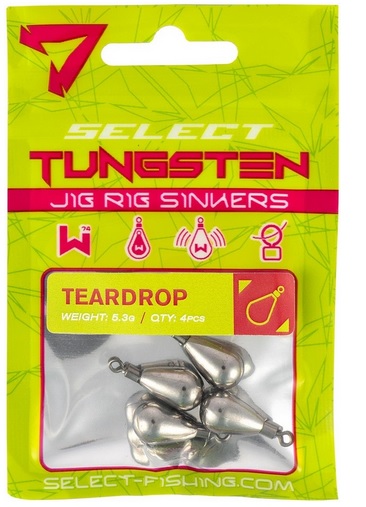 Select Ciężarek Wolframowy Łezka z krętlikiem #7,1g - 4szt.