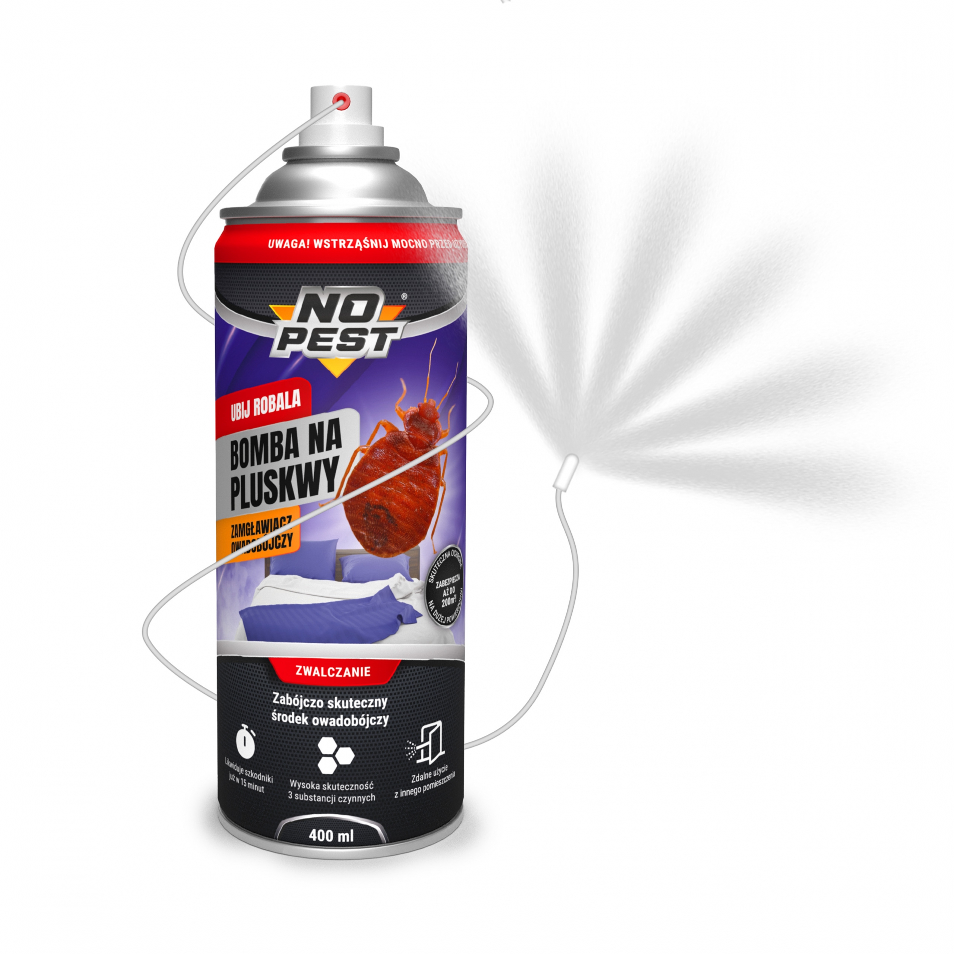 NO PEST BOMB NA PLUSKWY 4INSECT 400ML OPRYSK RURKA - Petrostar