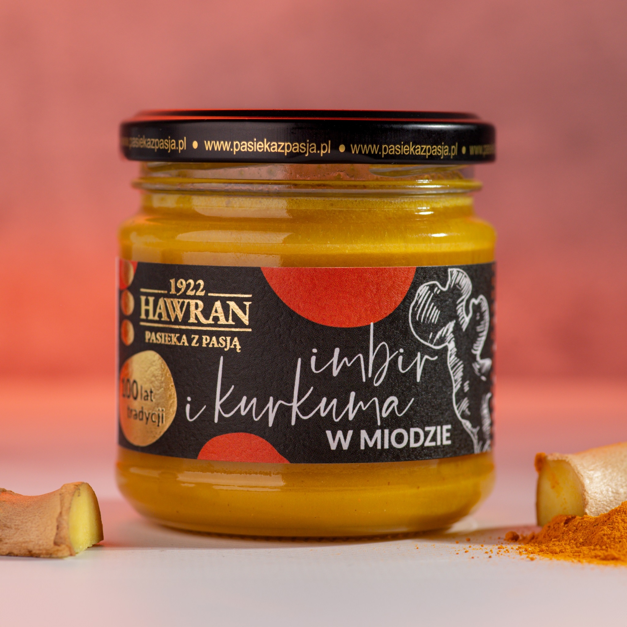 Imbir i kurkuma w miodzie wielokwiatowym 240g - Pasieka z Pasją Hawran