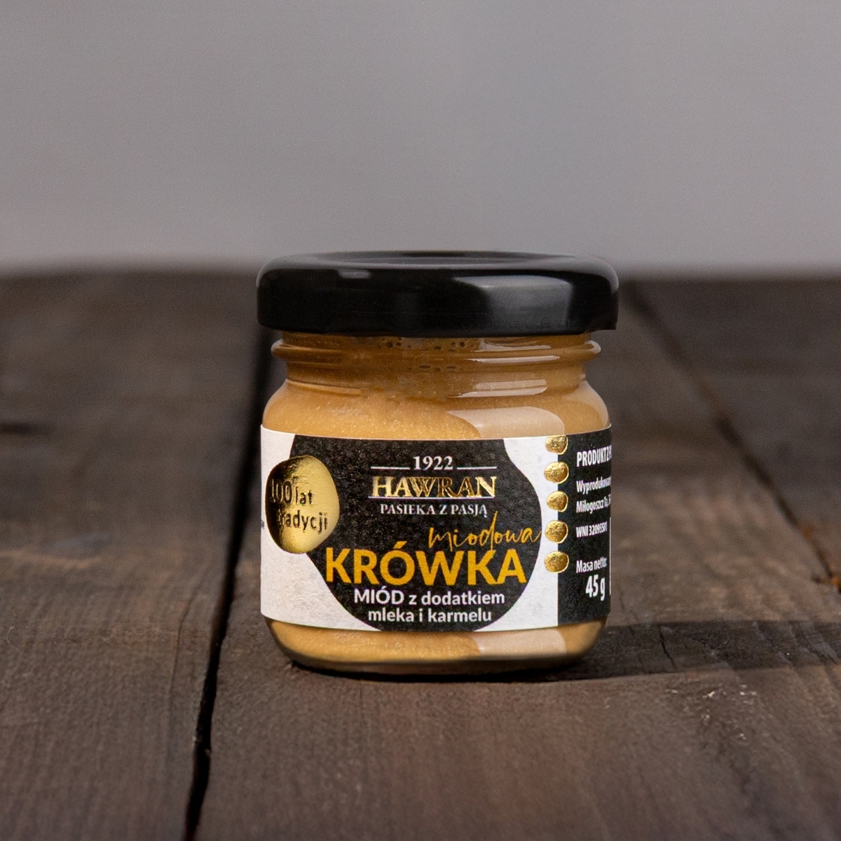 Miodowa krówka - miód z mlekiem i karmelem 45g - Pasieka z Pasją Hawran