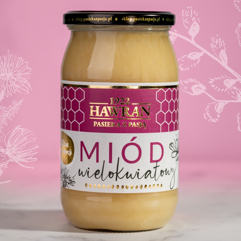 Miód wielokwiatowy 1050g - Pasieka z Pasją Hawran