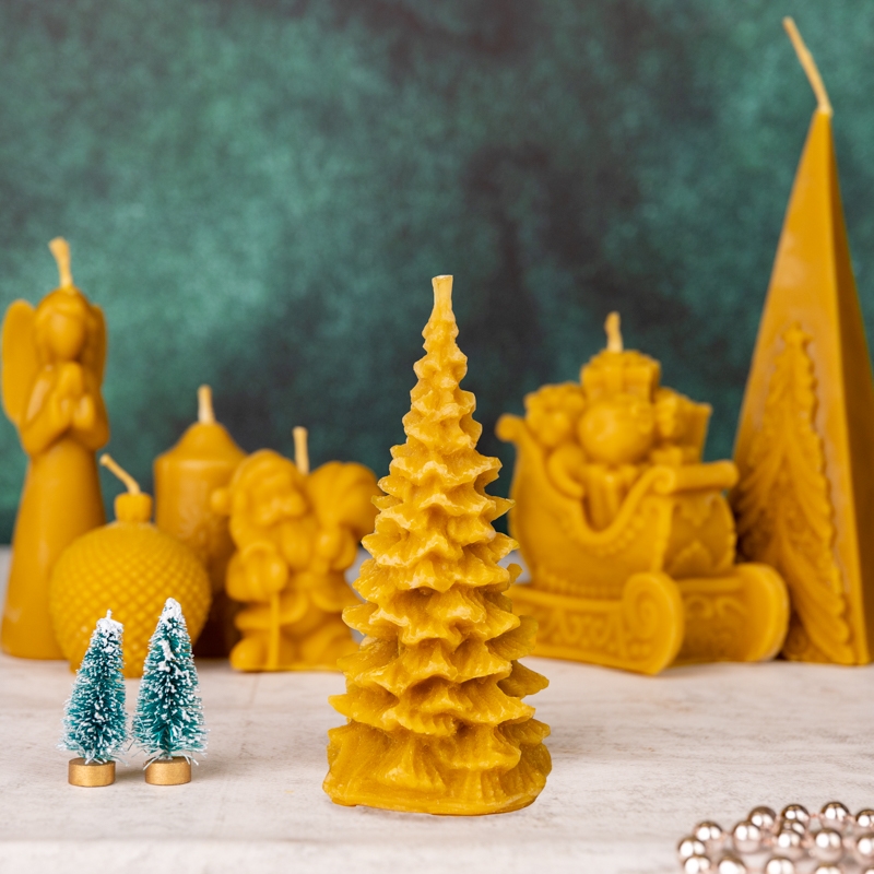 Świece zimowe Choinka mała - Pasieka z Pasją Hawran