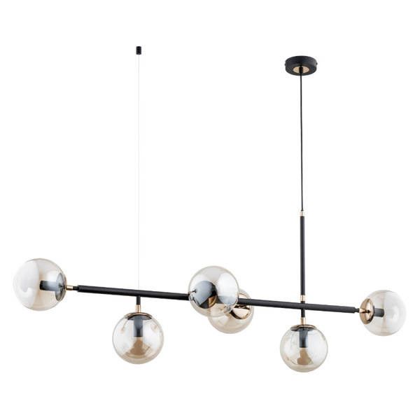Lampa wisząca Alfa Primo 0345 czarna-stare złoto minimalistyczna 6xE14 x 10W 1 szt.