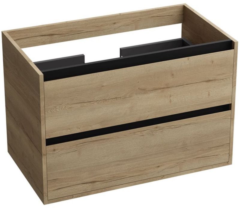 Szafka podumywalkowa LaVita Minnesota dąb/czarny, wisząca, 80 cm, pełny wysuw, 1 szt.