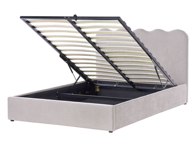 Łóżko z pojemnikiem Nanterre 140 x 200 cm Beżowoszary 1 szt.
