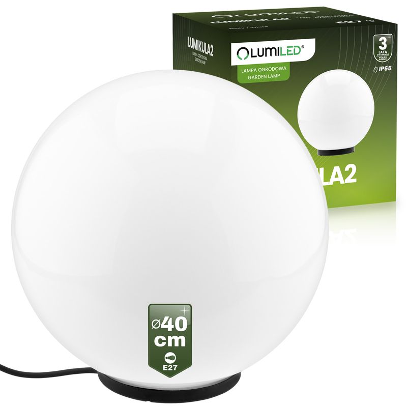 Lampa Ogrodowa LED Lumiled Oprawa Zewnętrzna Kula 40cm E27 IP65 1 szt.