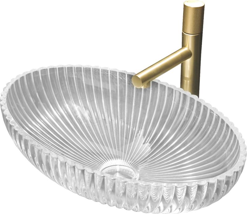 Szklana umywalka nablatowa Mexen Zira transparentna 53x35 cm 1 szt.