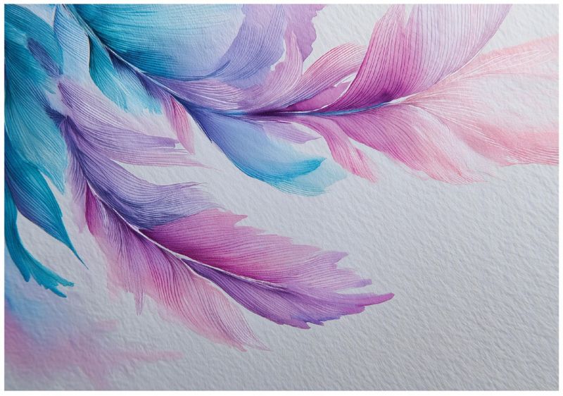 Fototapeta WALLARENA Do Sypialni Salonu Na Flizelinie Pióra Beton Abstrakcja Fioletowy 400x280 cm 16193VX8 1 szt.