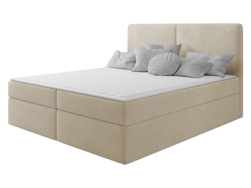 Łóżko kontynentalne MIRJAN 24 Claire 160x200 beżowy plusz 1 szt.