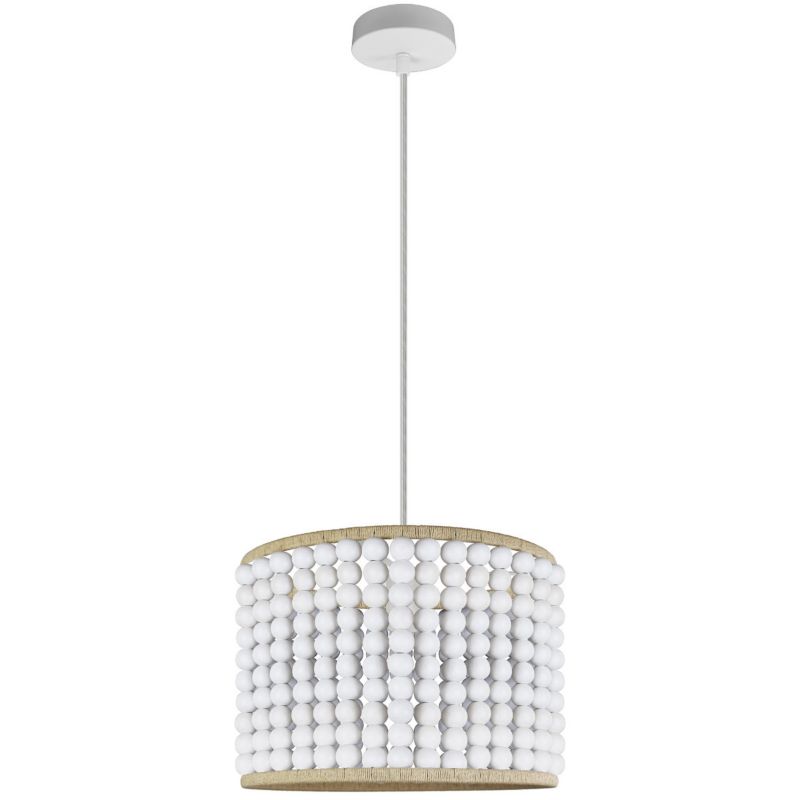 Lampa wisząca Polux Ribe biało-brązowa wym: 120 x 20 x 30 cm 1xE27 x 20W 1 szt.