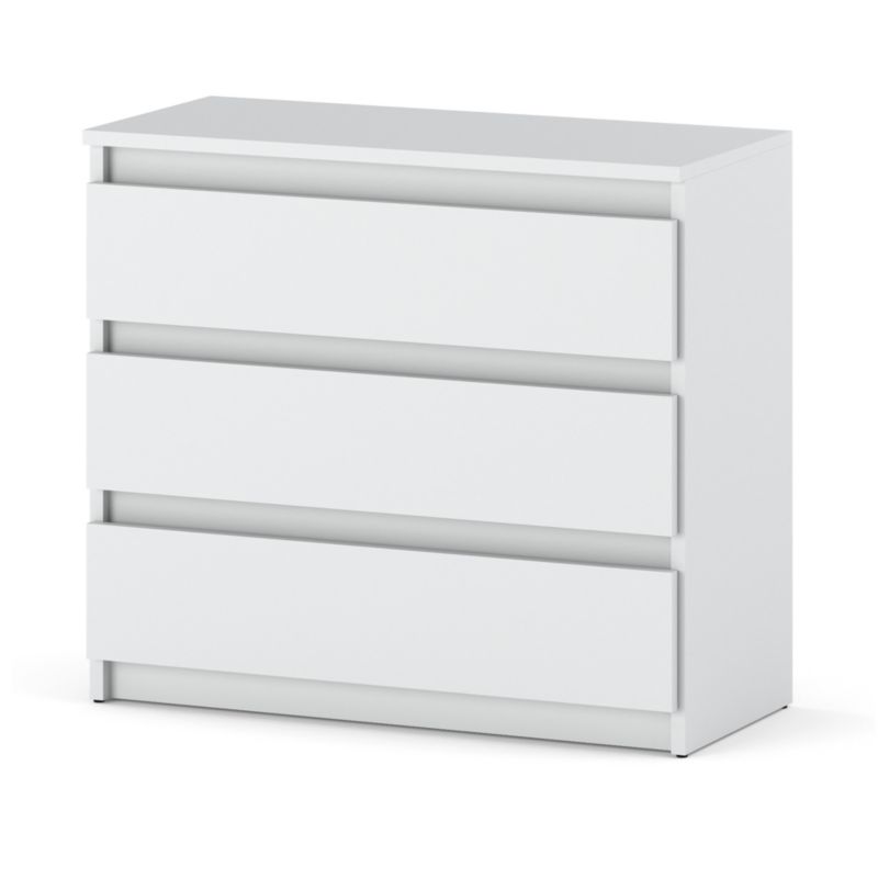 Komoda Hurtownia-Mebli Szuflady 3 Hugo 3SZ 80cm Biały Mat Biały Mat 80x33.5x71 cm 1szt.