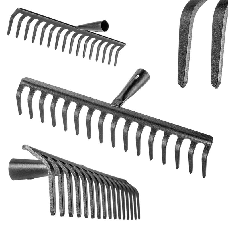 Grabie KADAX Do Liści Stalowe 16-Zębne Grabki Ogrodowe Gleby Trawy Bez Trzonka 1szt.