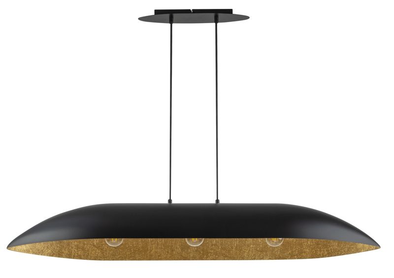 Lampa wisząca Sigma Lighting Gondola czarno-złota wym: 80 x 114 x 25 cm 3xE27 x 1 szt.