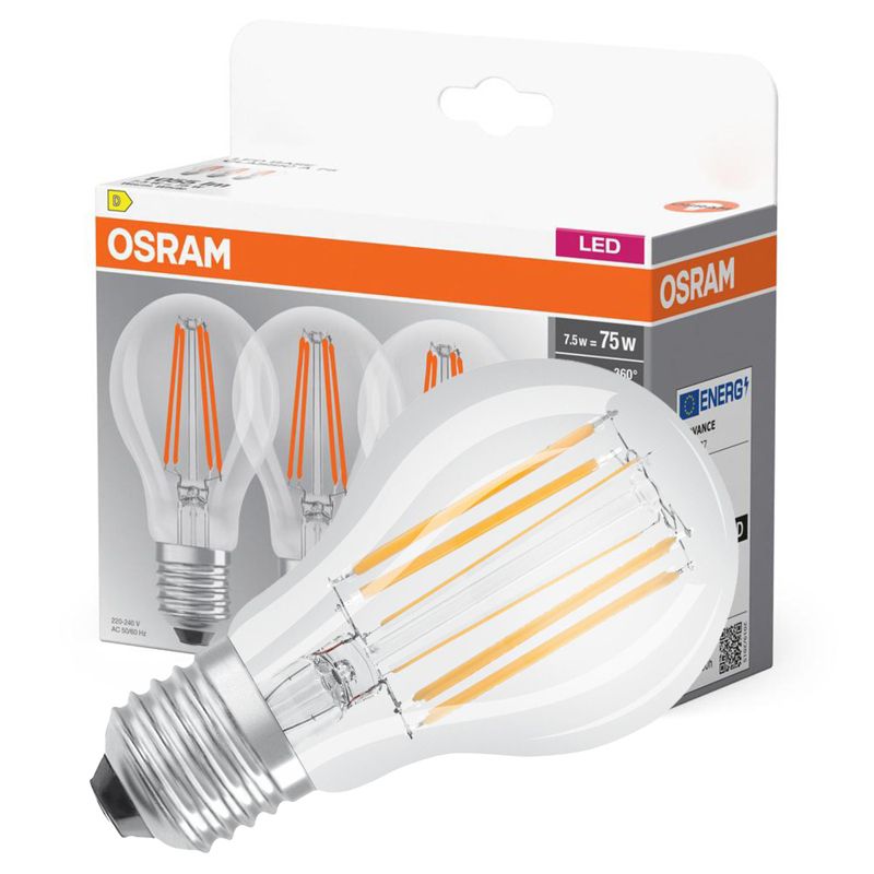 Żarówka LED Osram A60 E27 7.5W 1055lm 2700K 300st 3 szt.