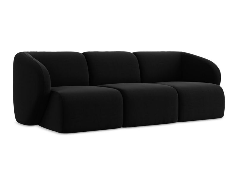 3-osobowa kanapa modułowa LaMiaSofa CERVO z tkaniny welwetowej 244x94 cm czarny 1 szt.