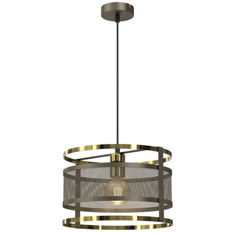 Lampa wisząca Luminex Rim 4082 tytanowe złoto-złoty połysk dekoracyjna 1xE27 x 15W 1 szt.