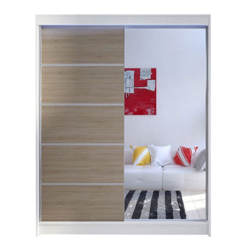 Szafa MIRJAN 24 z drzwiami przesuwnymi Camino III z oświetleniem RGB biały/dąb sonoma 1 szt.